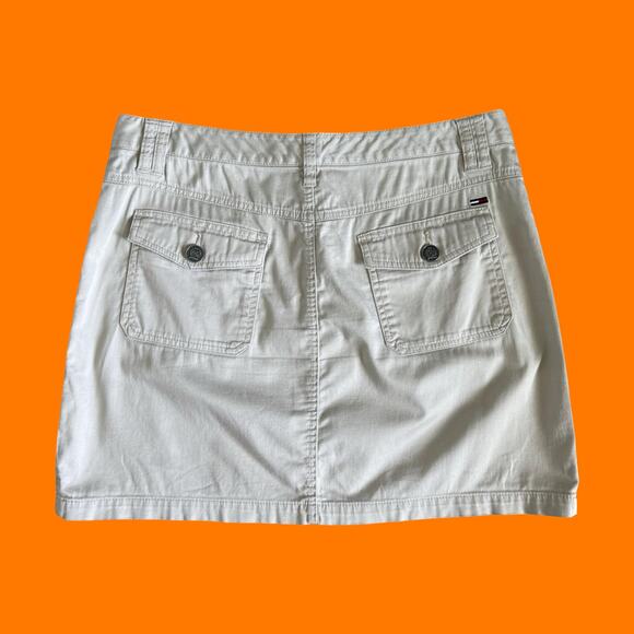 00's vintage khaki cargo utility y2k mini skirt Size 8 Tommy Hilfiger - Picture 3 of 6